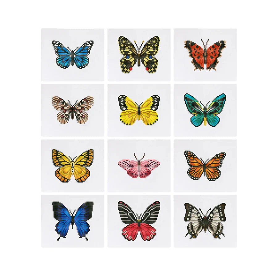 12 Mini Diamond Paintings | Butterflies | Diamond Painting