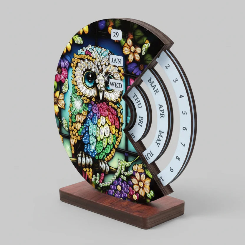 Colorful owl | Calendar | Diamond painting
