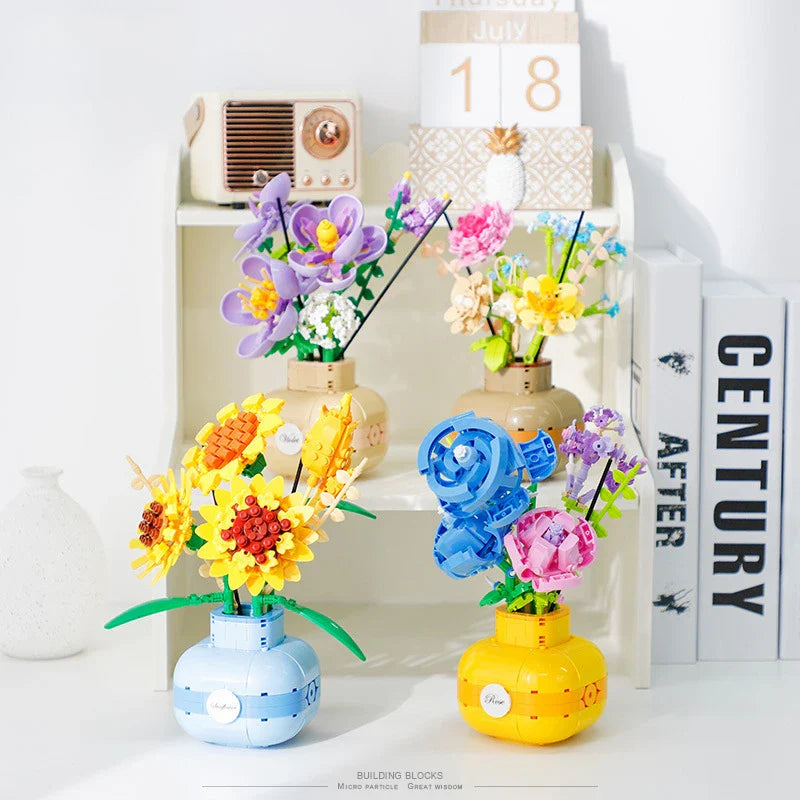 Violets in a vase