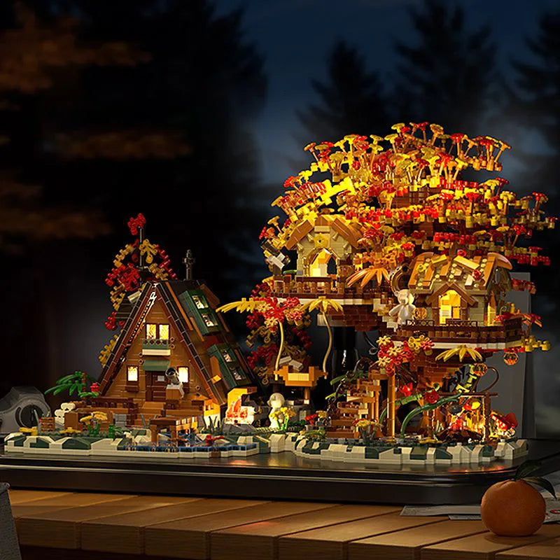Autumn house with treehouse | Building Blocks