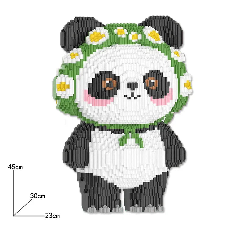 Mega Panda with Flower Crown | Building Blocks