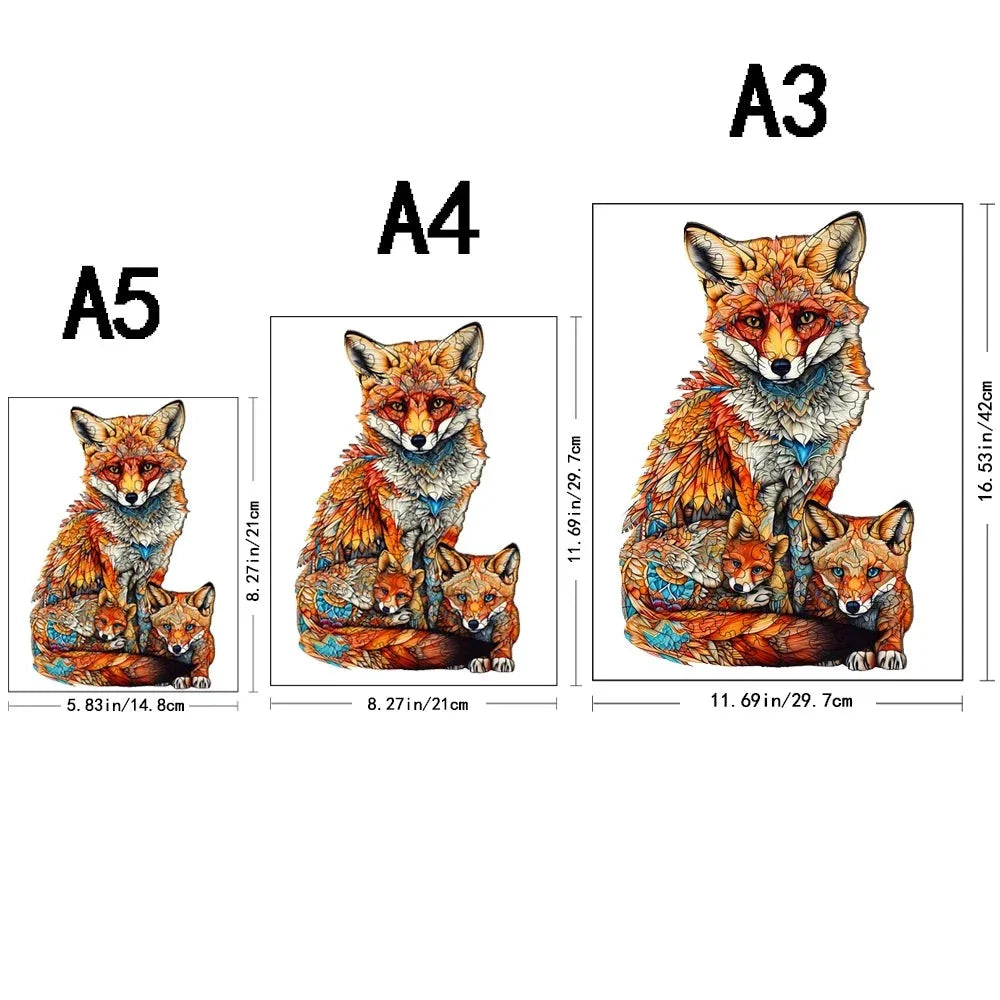 Fox with little foxes | Wooden Puzzle