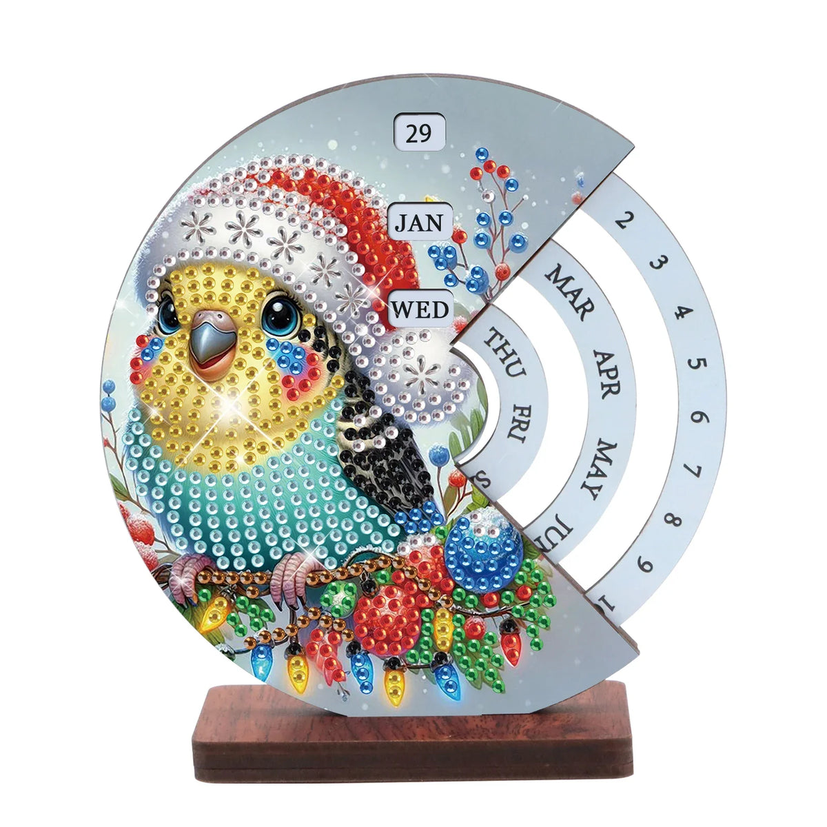 Bird with Santa hat | Calendar | Diamond painting
