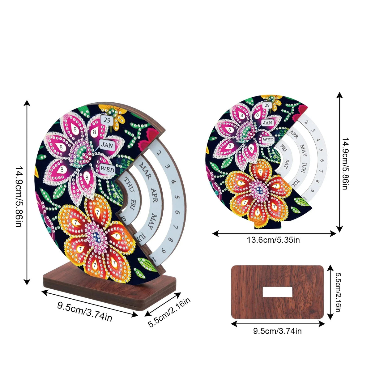 Pink & Orange Flower  | Calendar | Diamond Painting