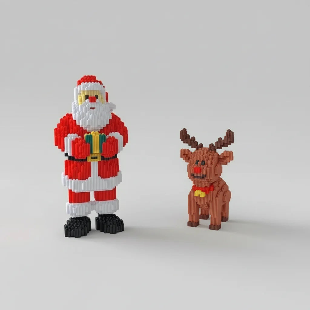 Santa Claus with Gift | Building Blocks