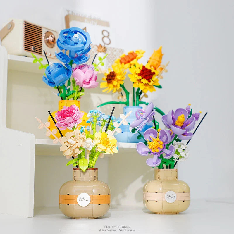 Violets in a vase
