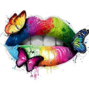 Butterfly on the Mouth | Paint by Numbers