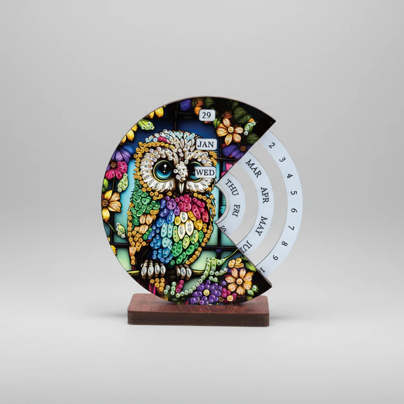 Colorful owl | Calendar | Diamond painting