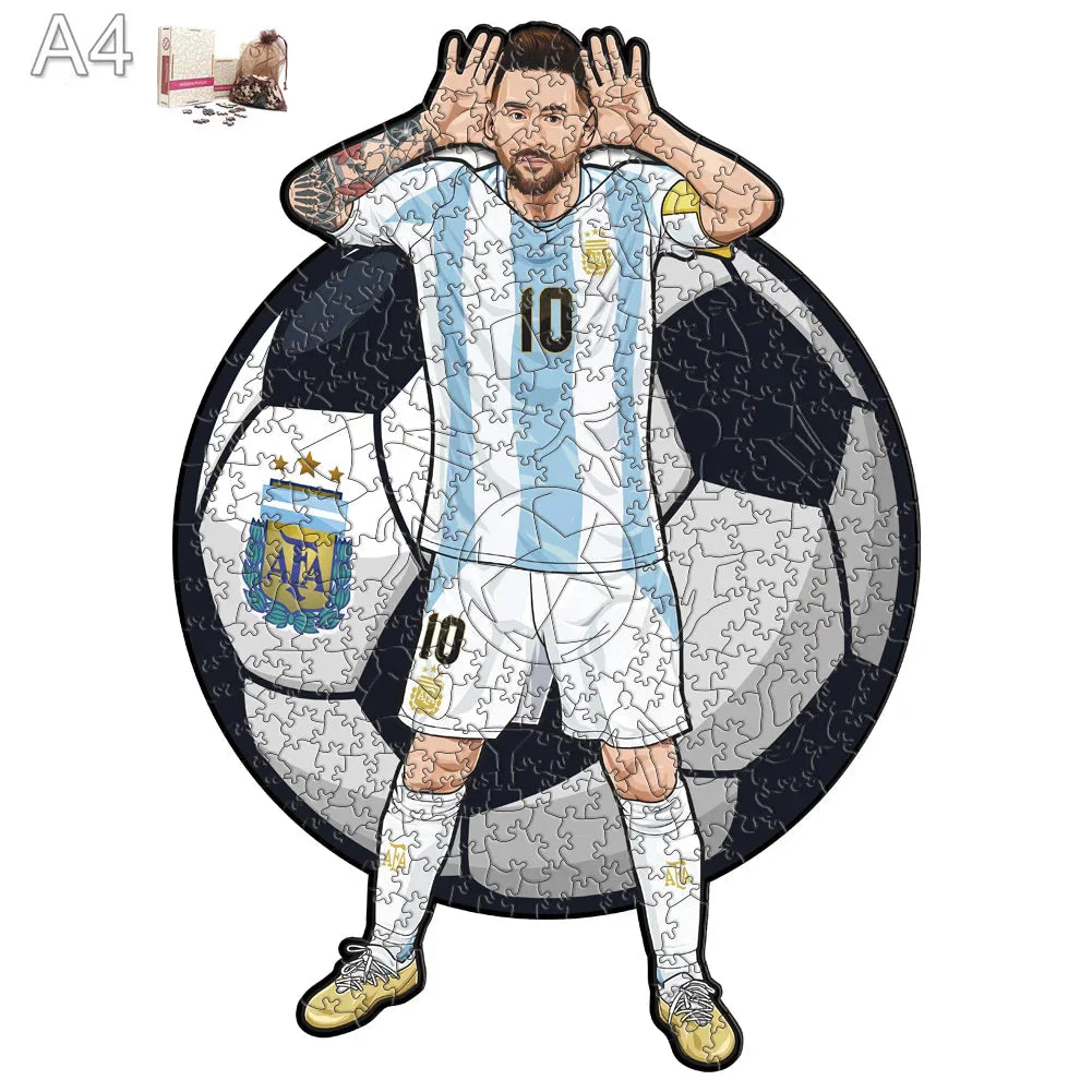 Messi Argentina – Cheering Pose | Wooden Puzzle