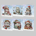 Christmas Cat Christmas Cards | 6 Pieces | Diamond Painting