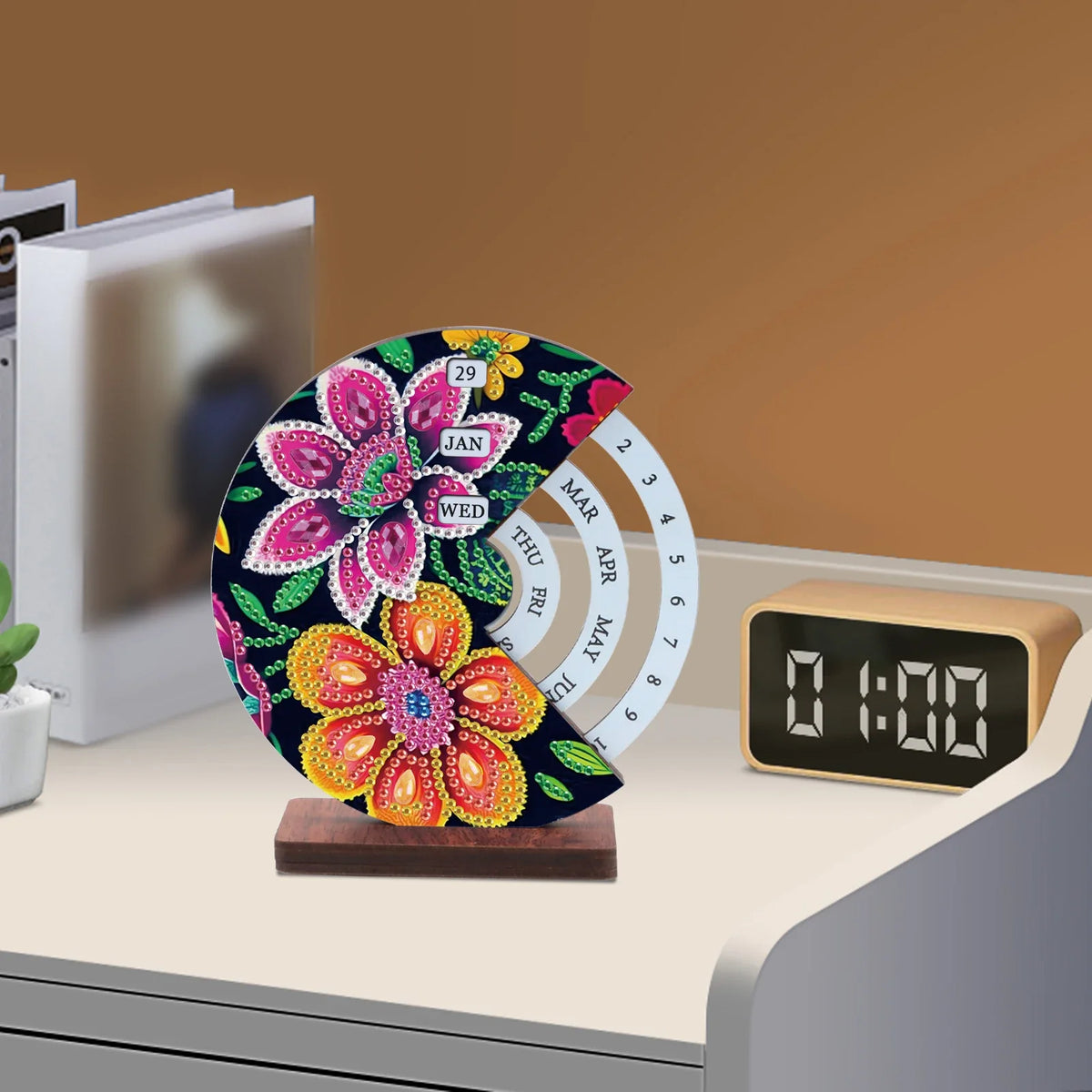 Pink & Orange Flower  | Calendar | Diamond Painting