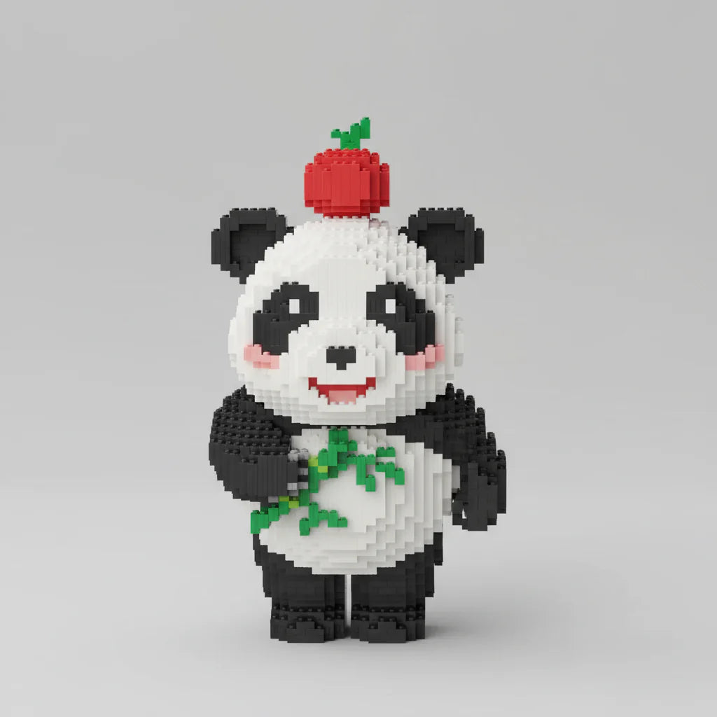 Mega panda with apple | Building bricks