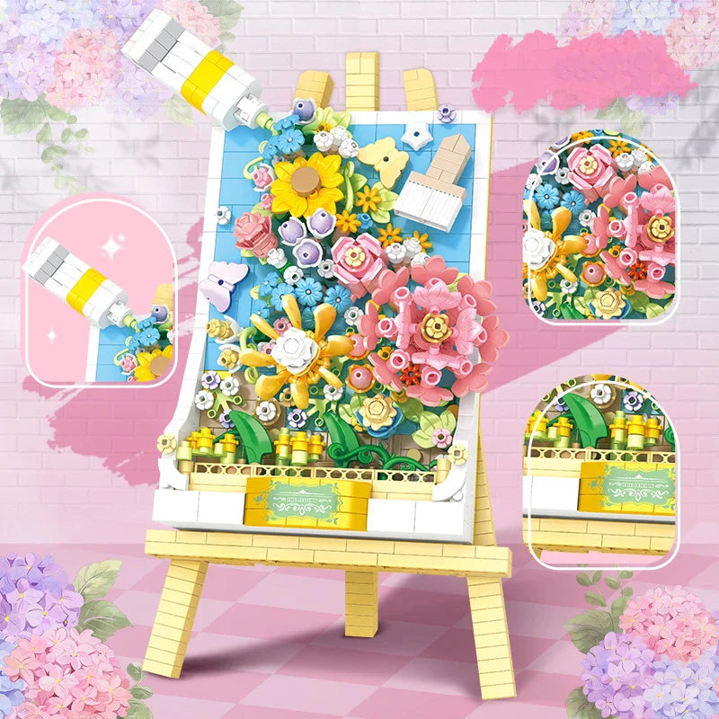 3D blue flower painting | Building blocks