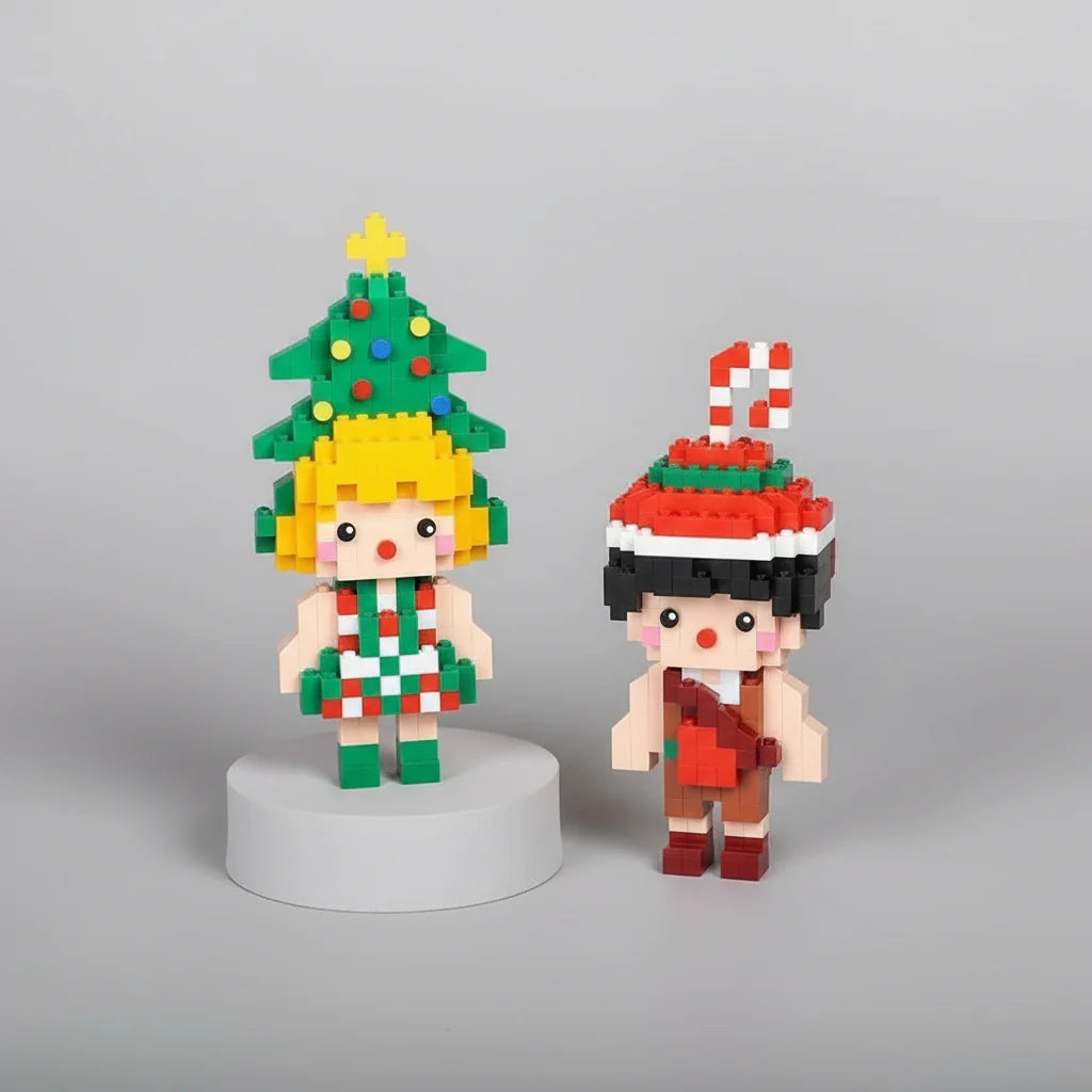 Santa Claus with little angels | Building Blocks