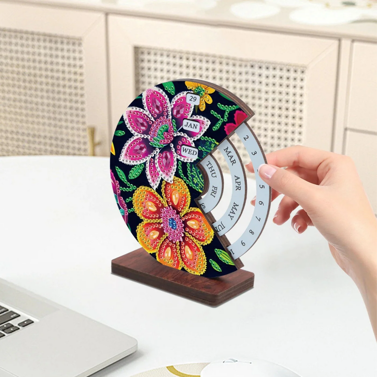 Pink & Orange Flower  | Calendar | Diamond Painting