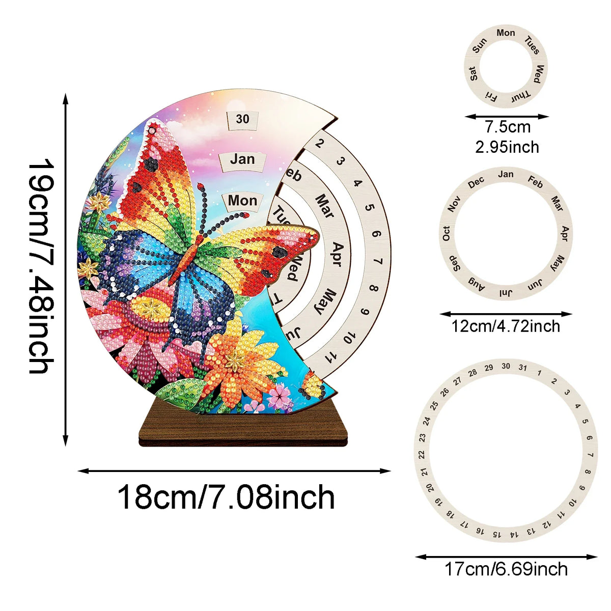 Rainbow butterfly | Calendar | Diamond painting
