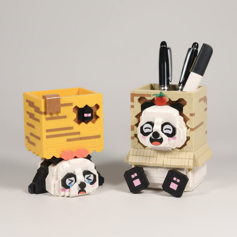 Sad panda pen holder | Building bricks