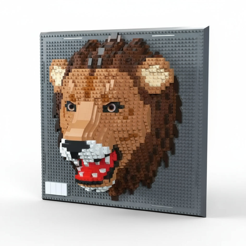 Lion on Building Plate | Building Blocks