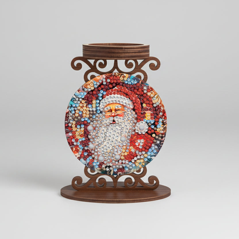 Santa Claus | candle holder | Diamond painting
