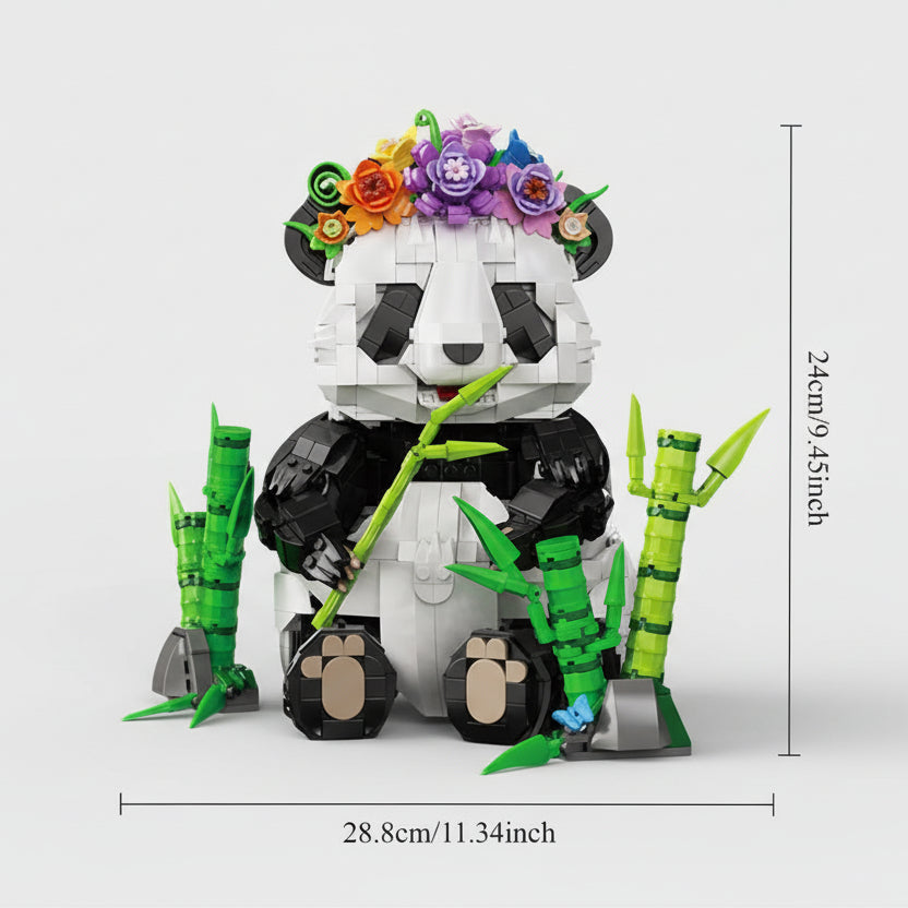 Panda with flower crown | Building blocks