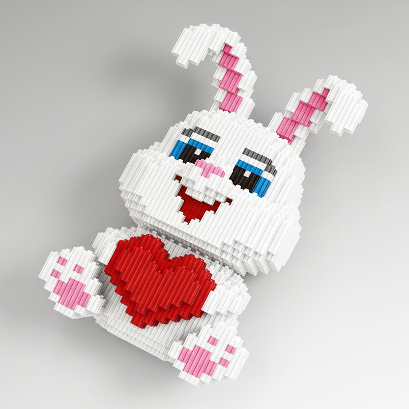 Cute Rabbit with Heart | Building Blocks