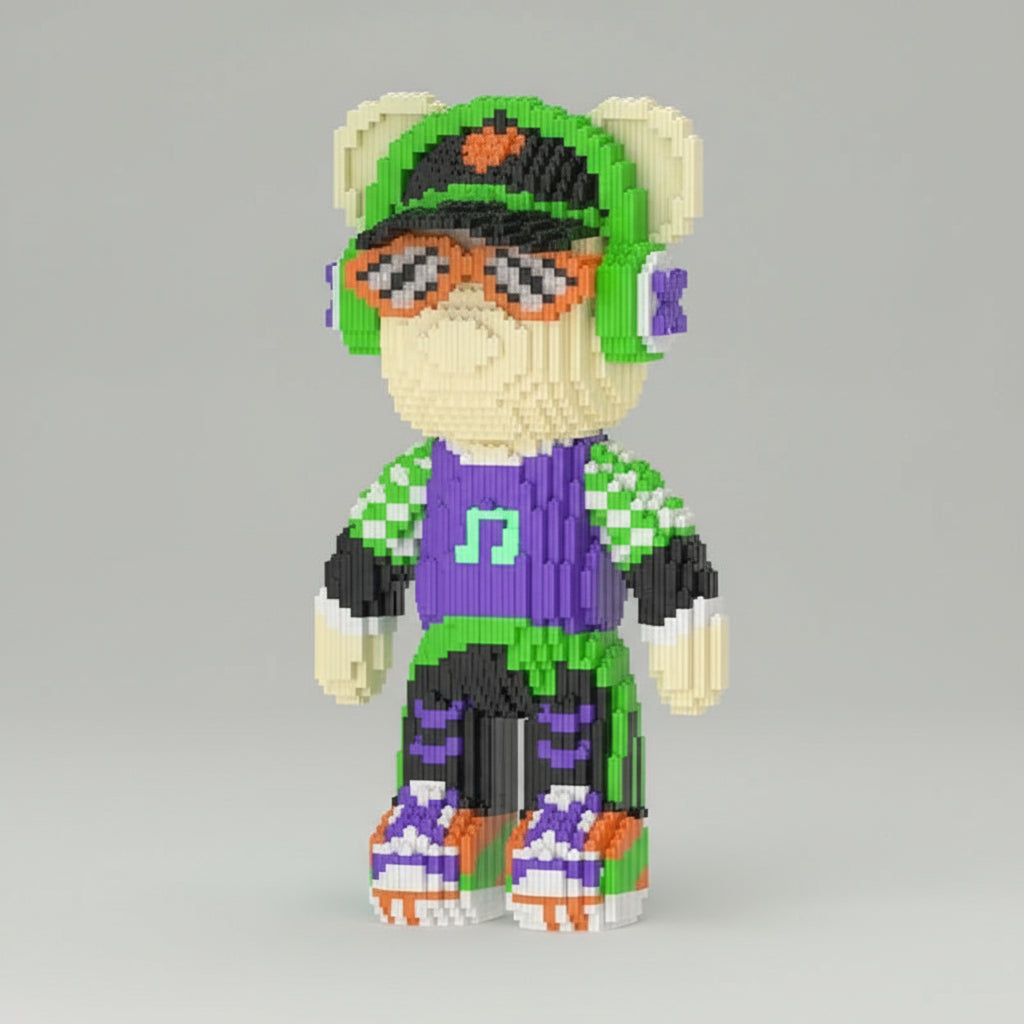 Bear with headphones | Building blocks