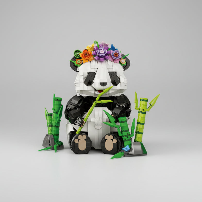 Panda with flower crown | Building blocks