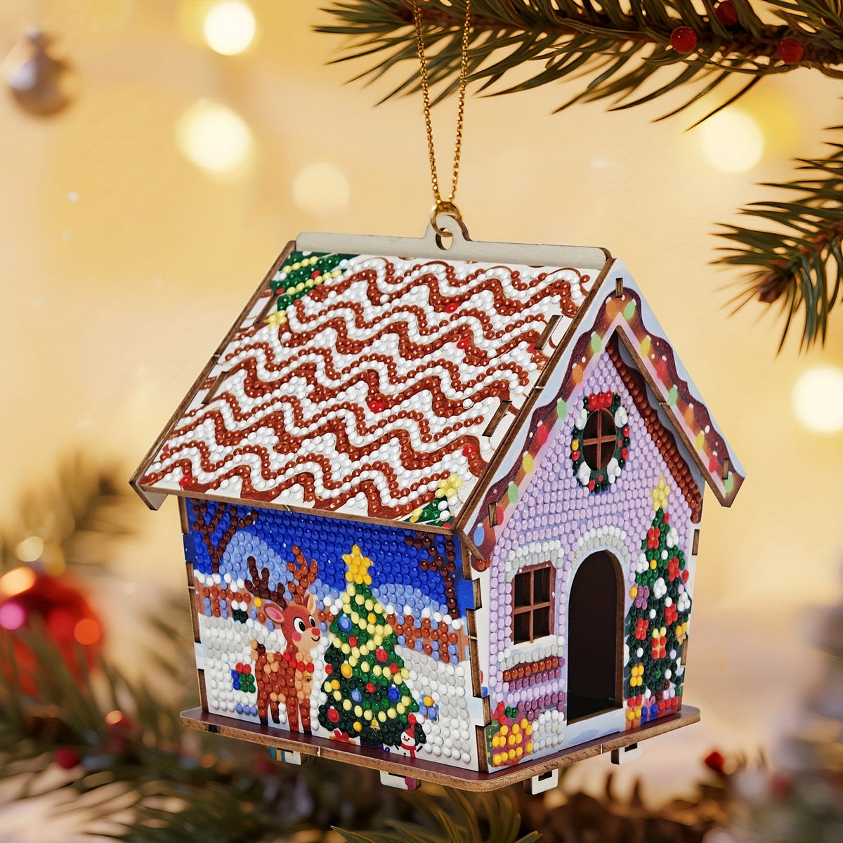 Christmas House | Hanger for the Tree | Diamond Painting
