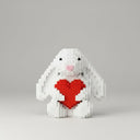 Cute Rabbit with Heart | Building Blocks