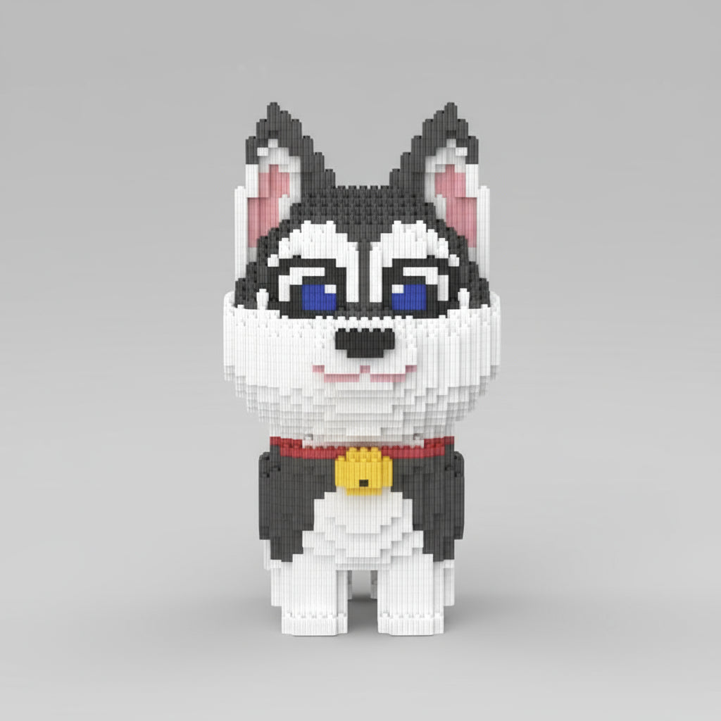 Husky with Collar | Building Blocks