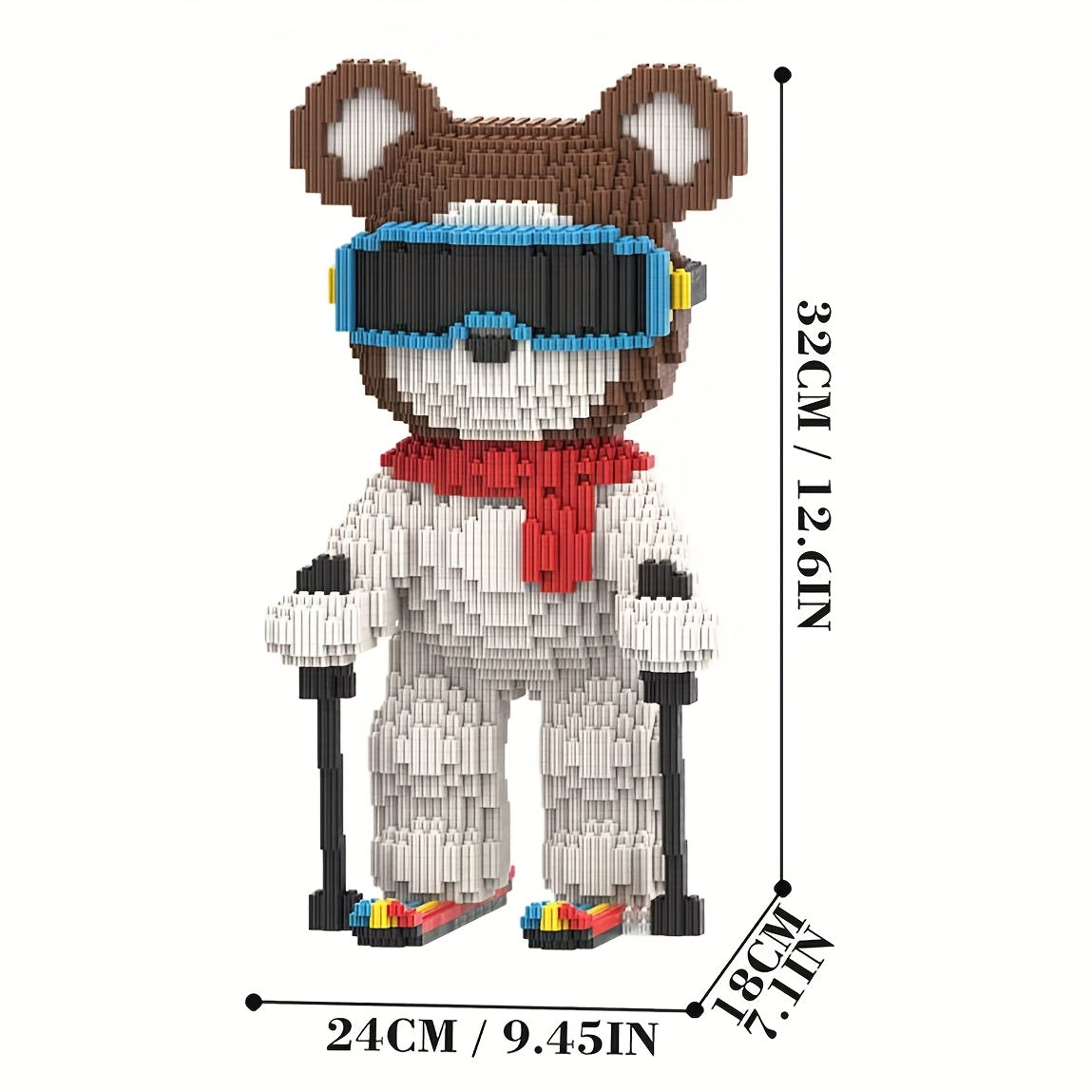 Skiing bear | Building blocks
