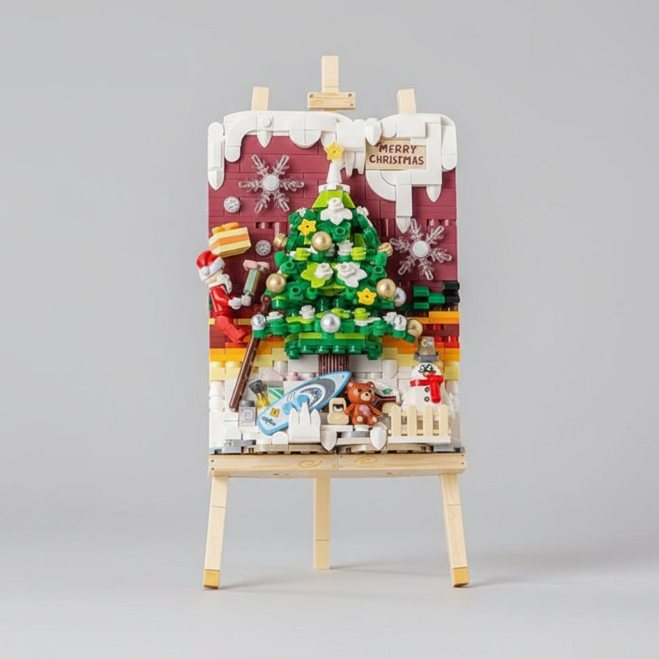 Kerst Schilderij Bouwblokjes
