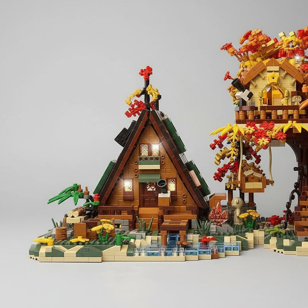 Autumn house with treehouse | Building Blocks
