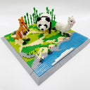 Panda, Kangaroo and Alpaca on the Grass | Building Bricks