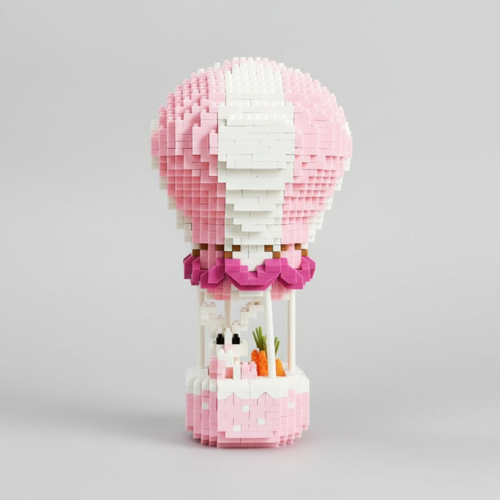 Roze Luchtballon Met Konijntje Bouwblokjes