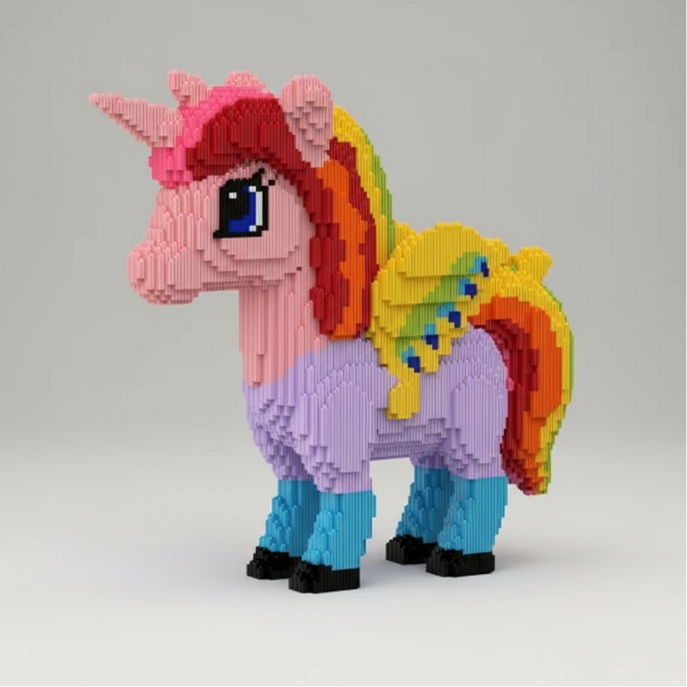 Mega Pink Unicorn | Building Blocks