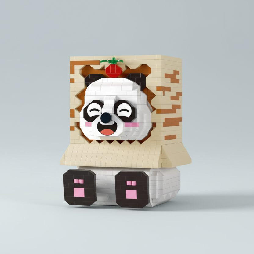 Panda in box phone holder | Building bricks